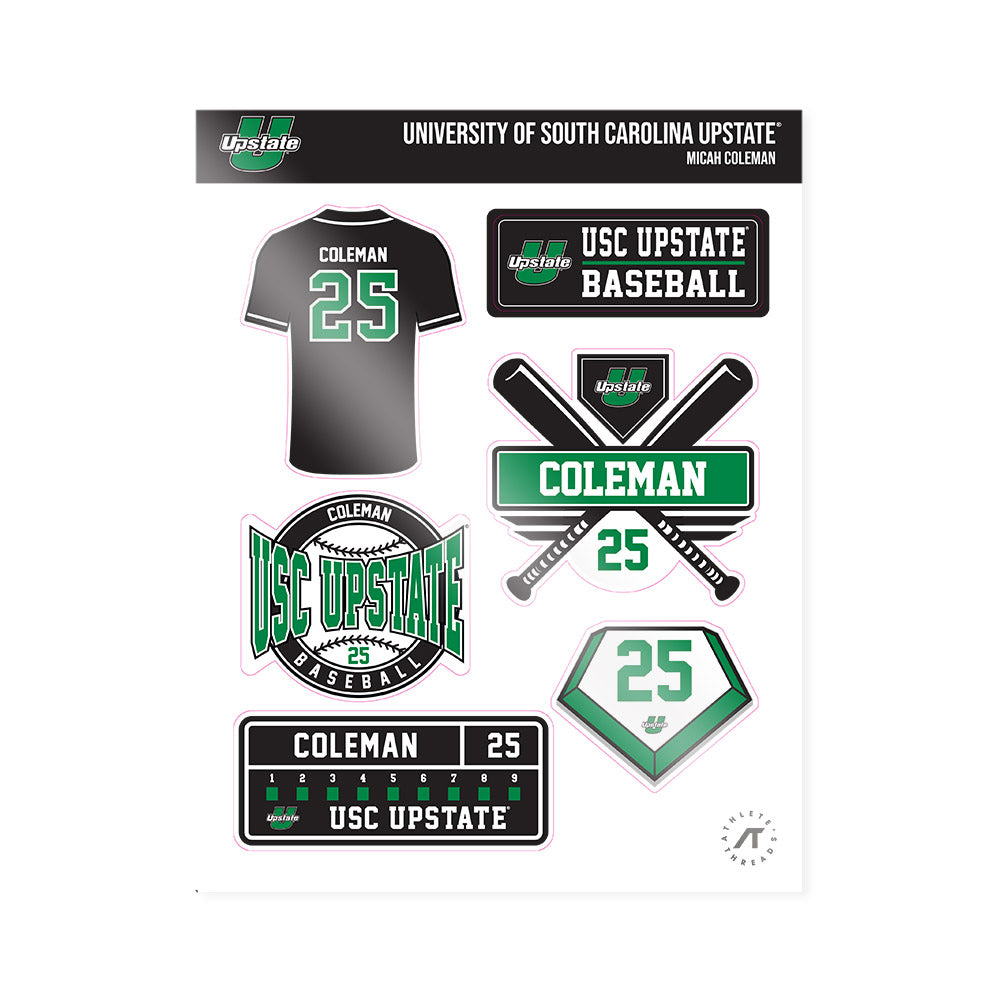 USC Upstate - NCAA Baseball : Micah Coleman - Sticker Sheet-0