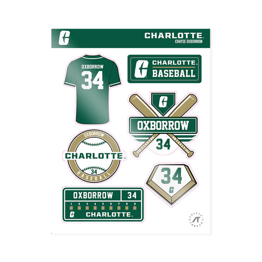 UNC Charlotte - NCAA Baseball : Chayse Oxborrow - Sticker Sheet-0