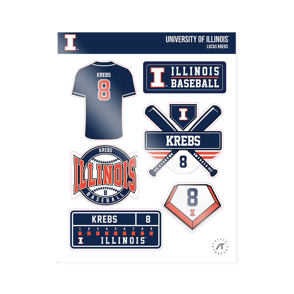 Illinois - NCAA Baseball : Lucas Krebs - Sticker Sheet-0