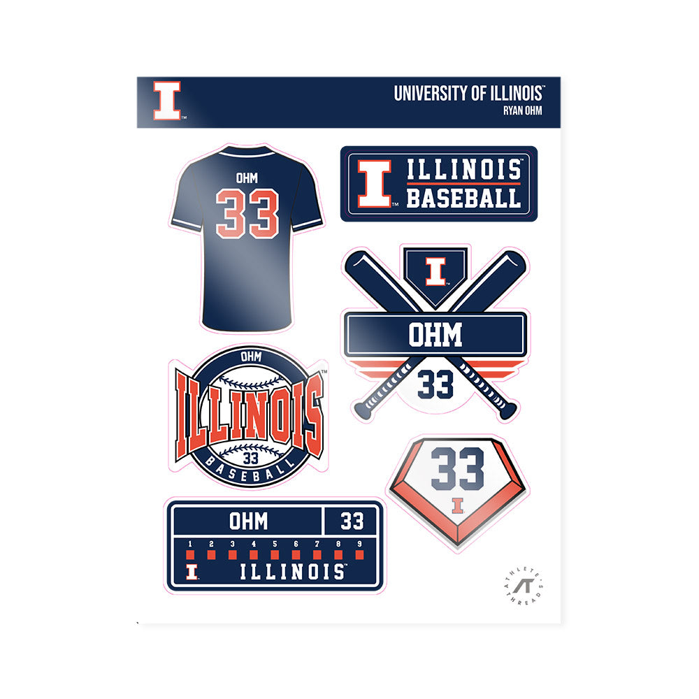 Illinois - NCAA Baseball : Ryan Ohm - Sticker Sheet-0