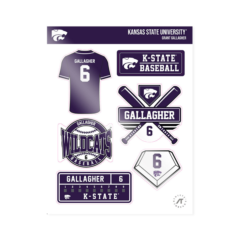 Kansas State - NCAA Baseball : Grant Gallagher - Sticker Sheet-0