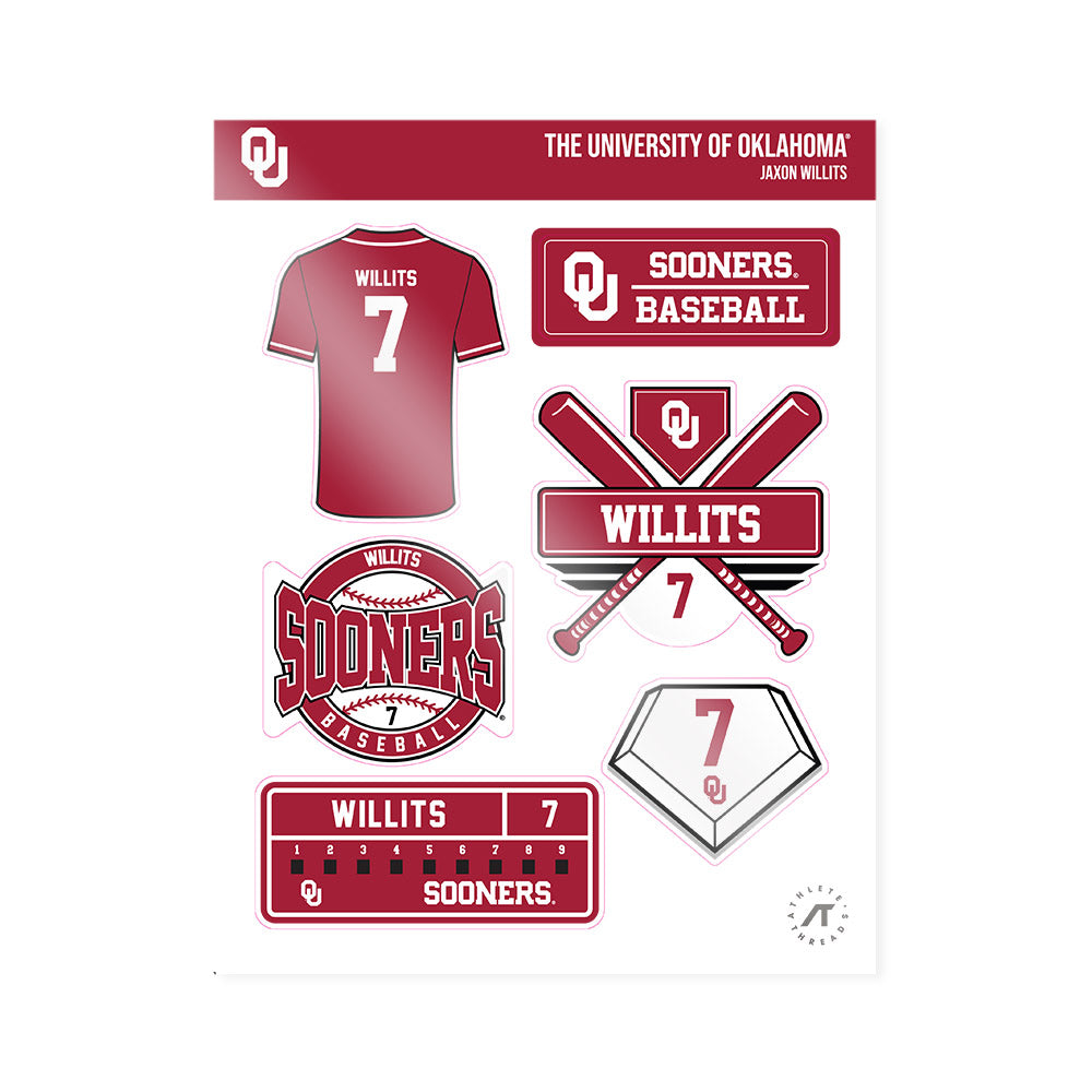 Oklahoma - NCAA Baseball : Jaxon Willits - Sticker Sheet-0