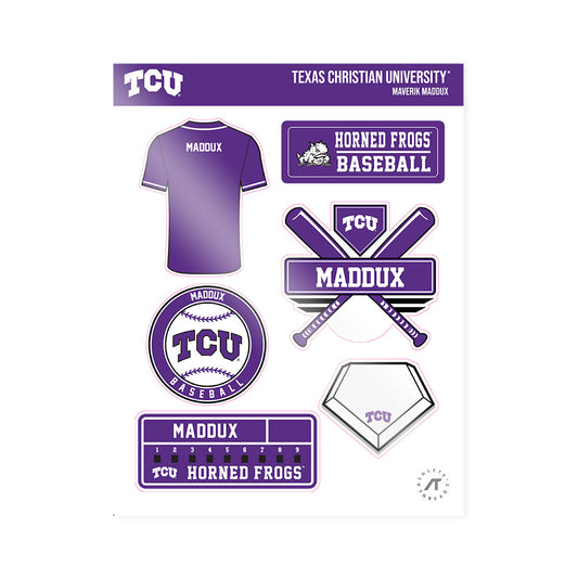 TCU - NCAA Baseball : Maverik Maddux - Sticker Sheet-0