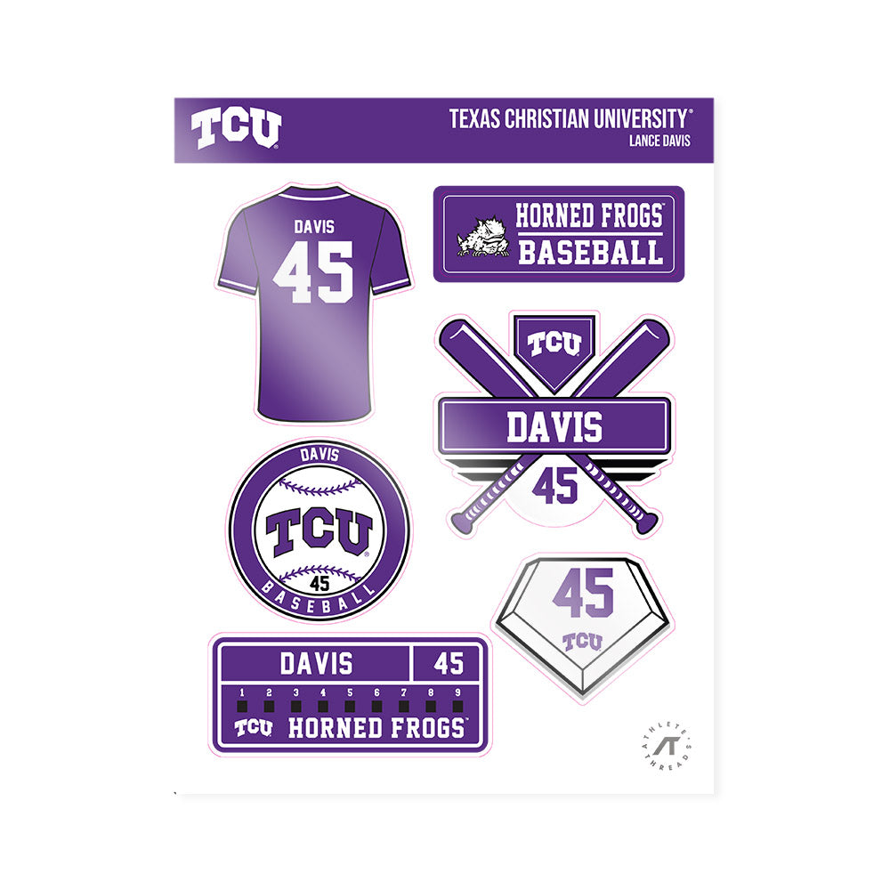 TCU - NCAA Baseball : Lance Davis - Sticker Sheet-0