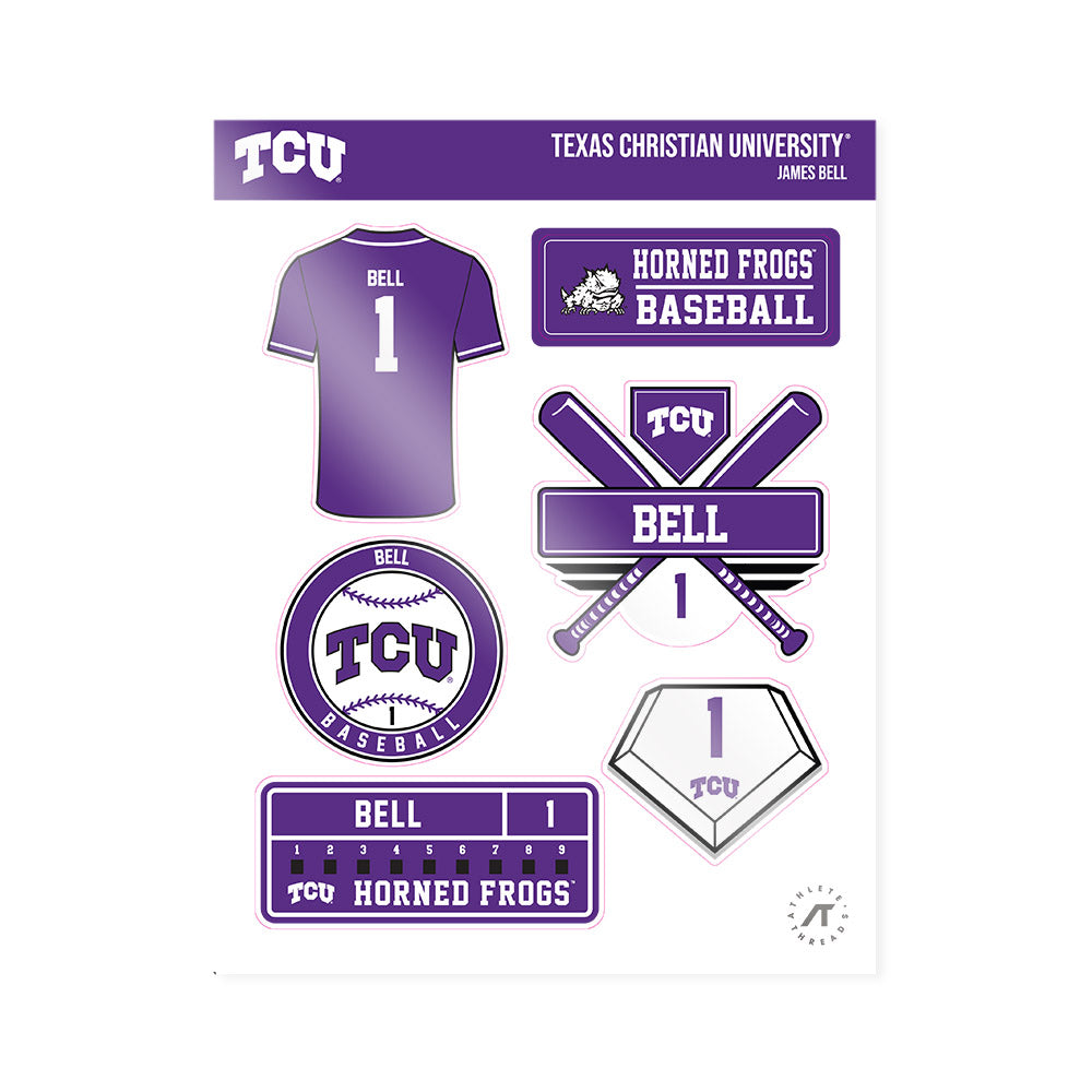 TCU - NCAA Baseball : James Bell - Sticker Sheet-0