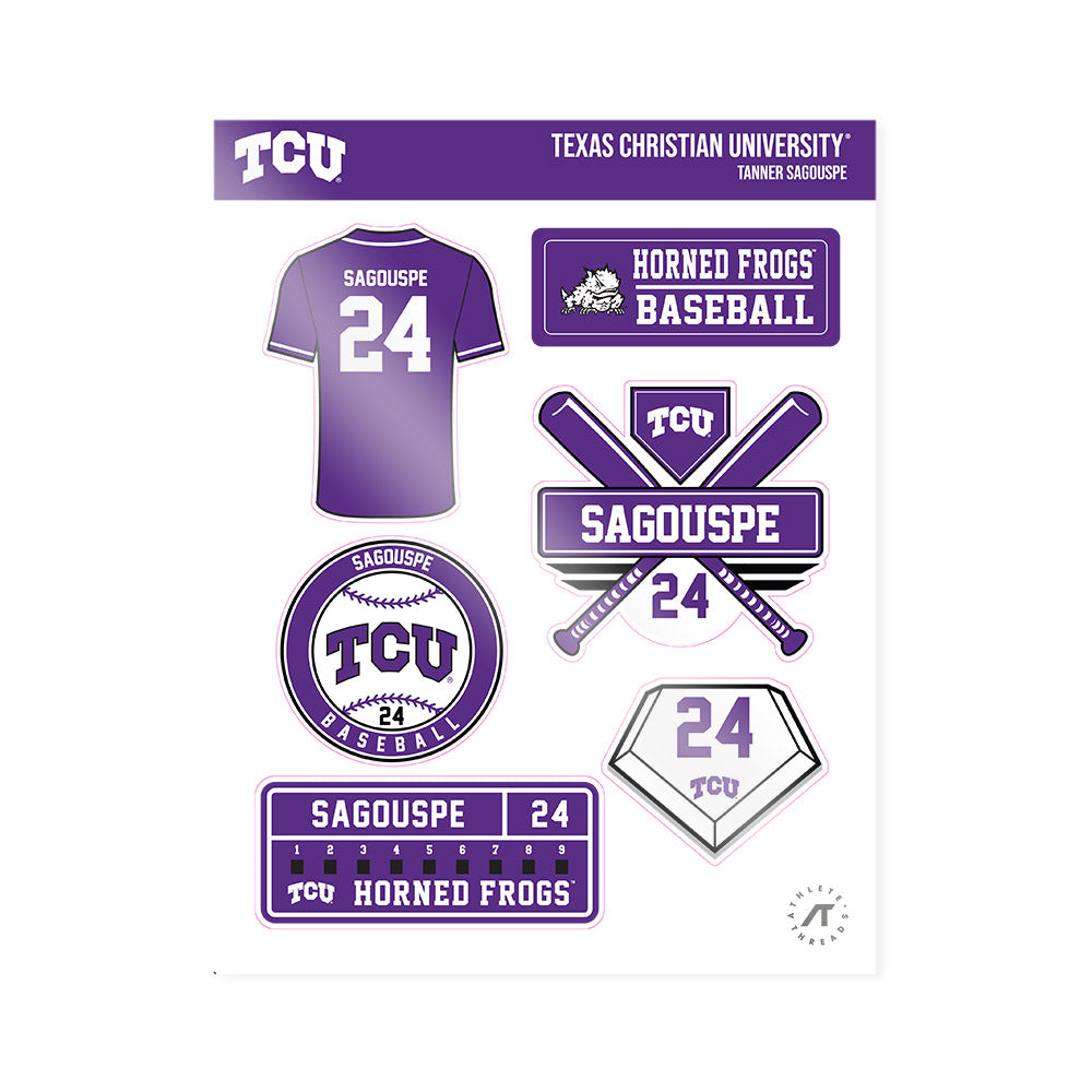 TCU - NCAA Baseball : Tanner Sagouspe - Sticker Sheet-0