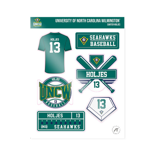 UNC Wilmington - NCAA Baseball : Carter Holjes - Sticker Sheet-0
