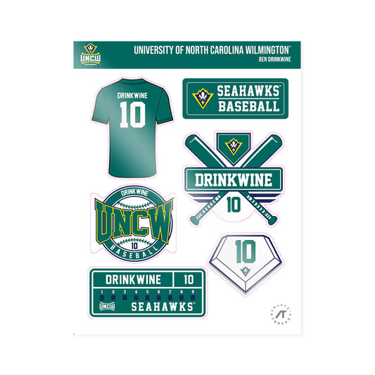 UNC Wilmington - NCAA Baseball : Ben Drinkwine - Sticker Sheet-0