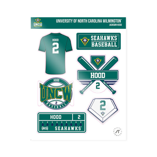 UNC Wilmington - NCAA Baseball : Jackson Hood - Sticker Sheet-0