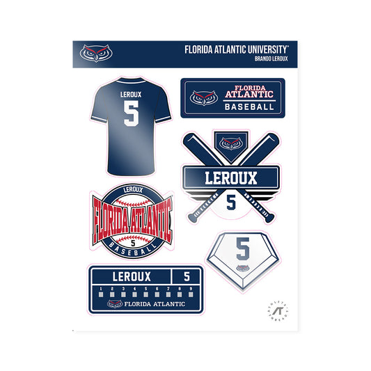 FAU - NCAA Baseball : Brando Leroux - Sticker Sheet-0