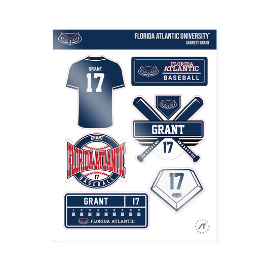 FAU - NCAA Baseball : Garrett Grant - Sticker Sheet-0
