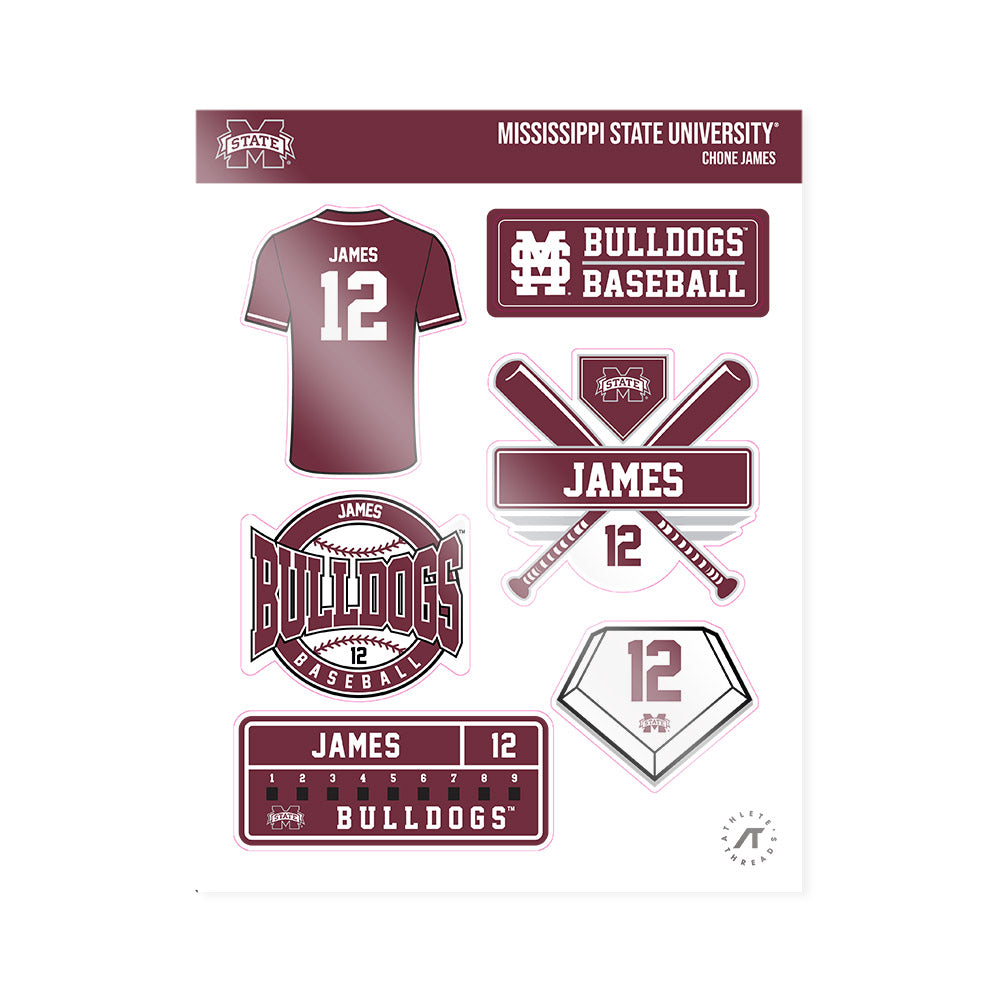 Mississippi State - NCAA Baseball : Chone James - Sticker Sheet-0