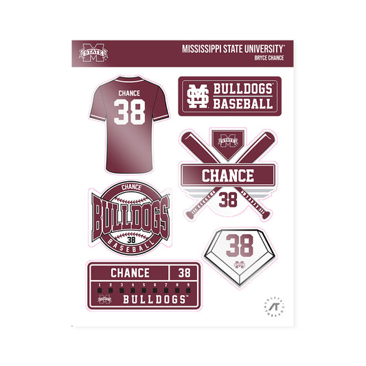 Mississippi State - NCAA Baseball : Bryce Chance - Sticker Sheet-0