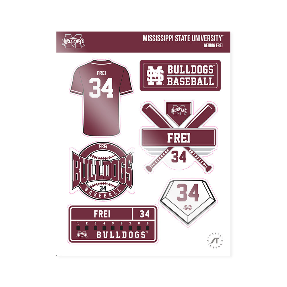 Mississippi State - NCAA Baseball : Gehrig Frei - Sticker Sheet-0