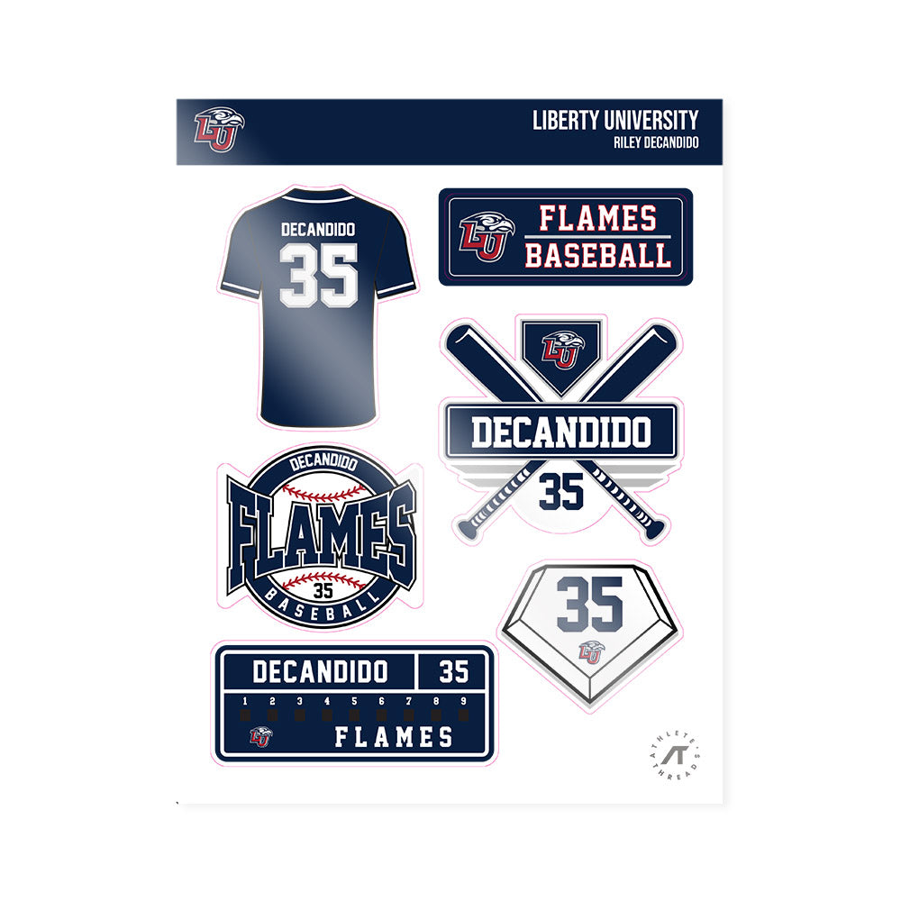 Liberty - NCAA Baseball : Riley DeCandido - Sticker Sheet-0