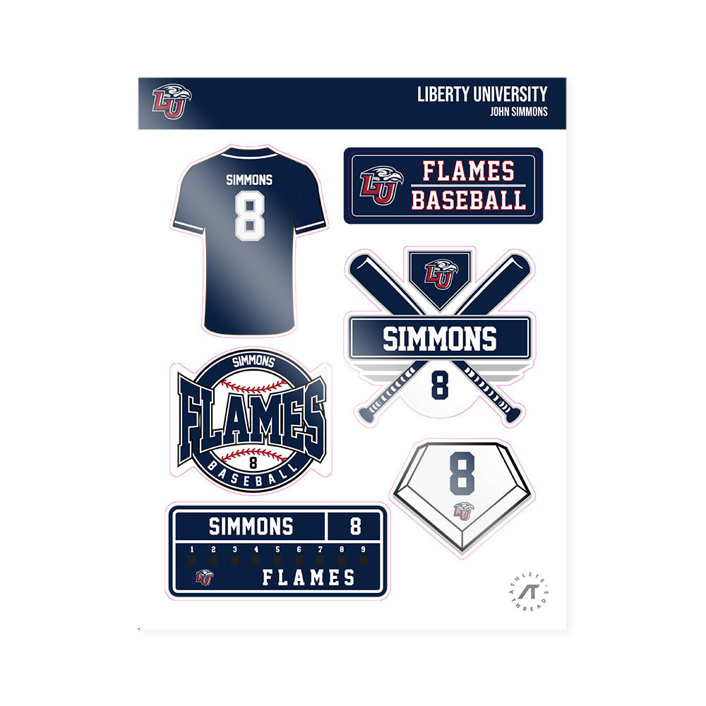 Liberty - NCAA Baseball : John Simmons - Sticker Sheet-0