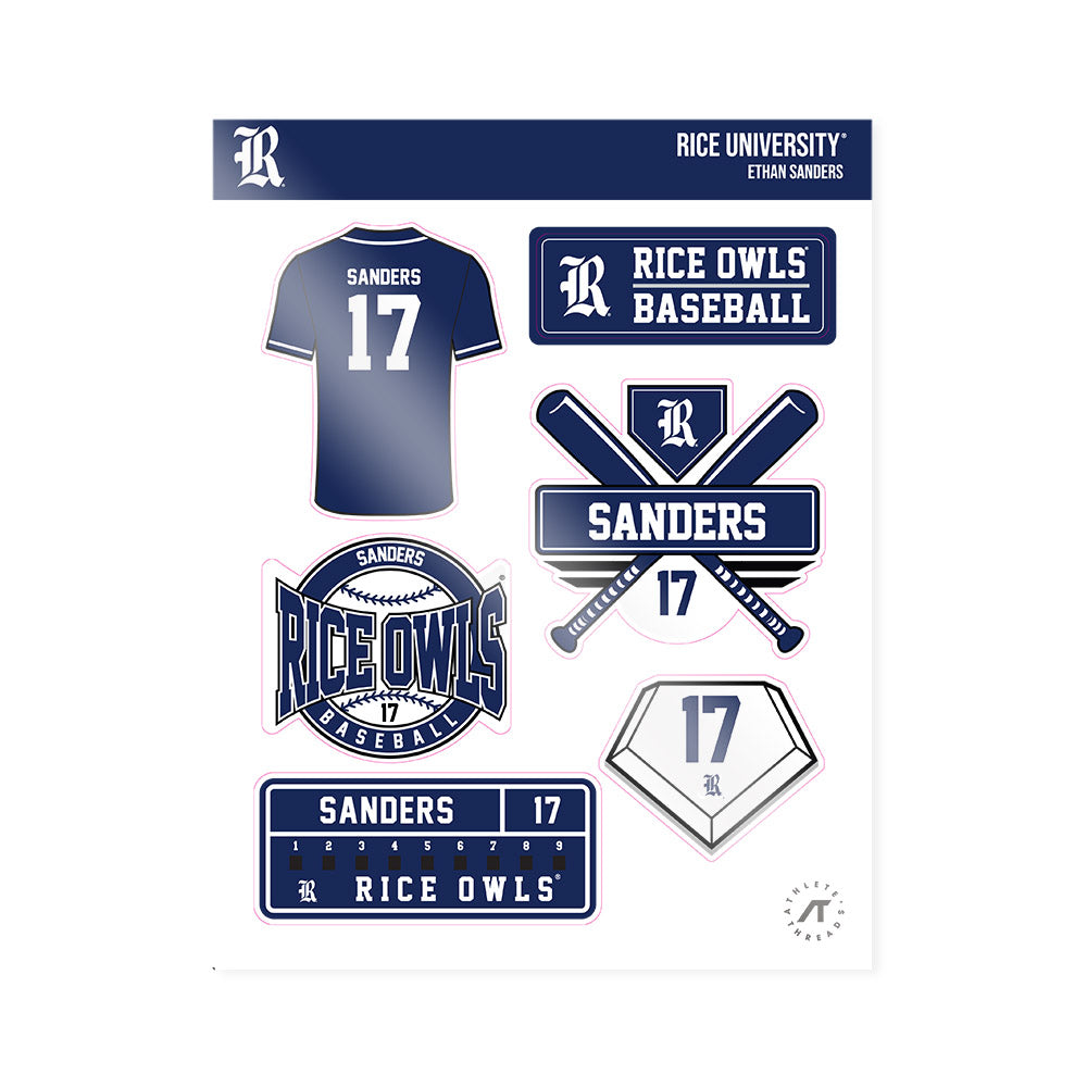 Rice - NCAA Baseball : Ethan Sanders - Sticker Sheet-0