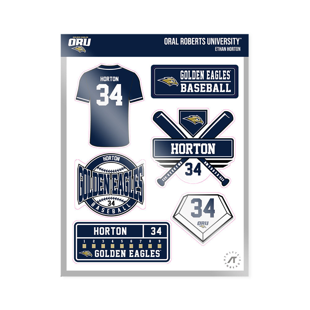 Oral Roberts - NCAA Baseball : Ethan Horton - Sticker Sheet-0