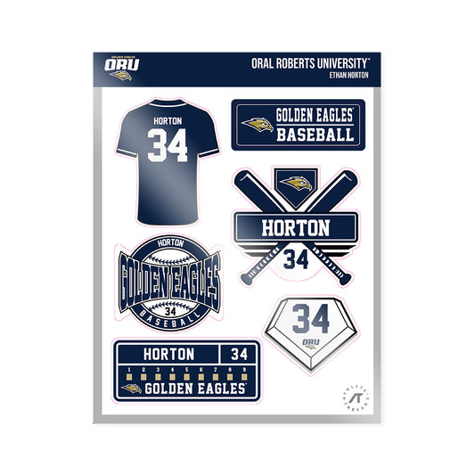 Oral Roberts - NCAA Baseball : Ethan Horton - Sticker Sheet-0