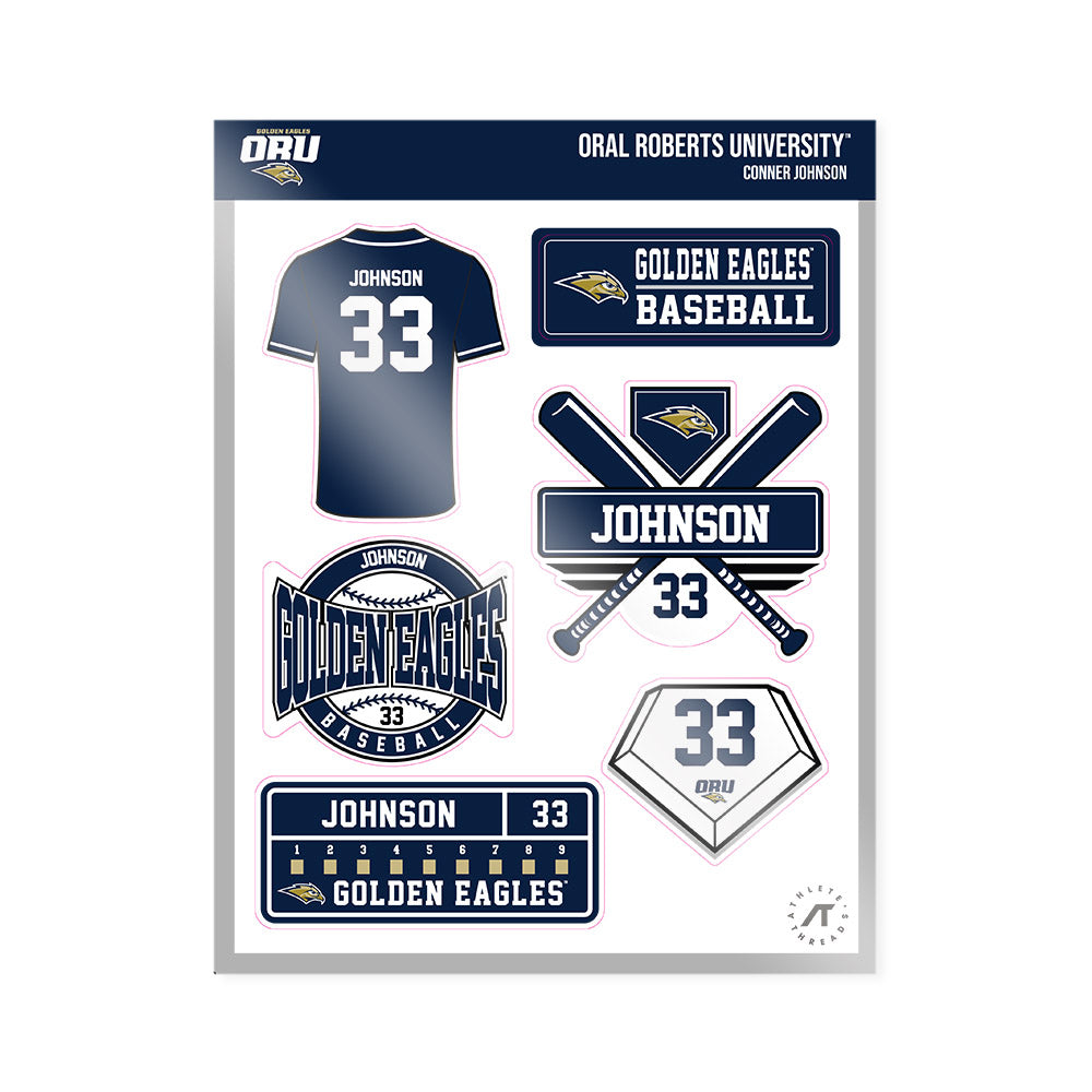Oral Roberts - NCAA Baseball : Conner Johnson - Sticker Sheet-0