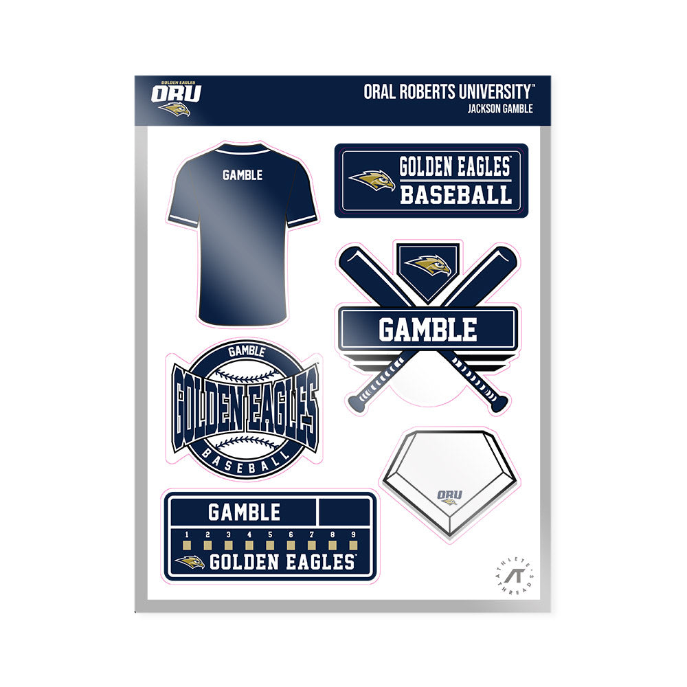Oral Roberts - NCAA Baseball : Jackson Gamble - Sticker Sheet-0