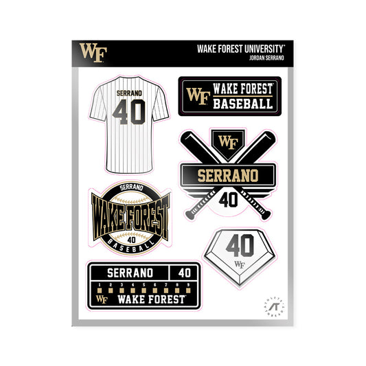 Wake Forest - NCAA Baseball : Jordan Serrano - Sticker Sheet-0