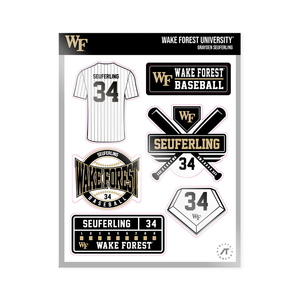 Wake Forest - NCAA Baseball : Grayden Seuferling - Sticker Sheet-0
