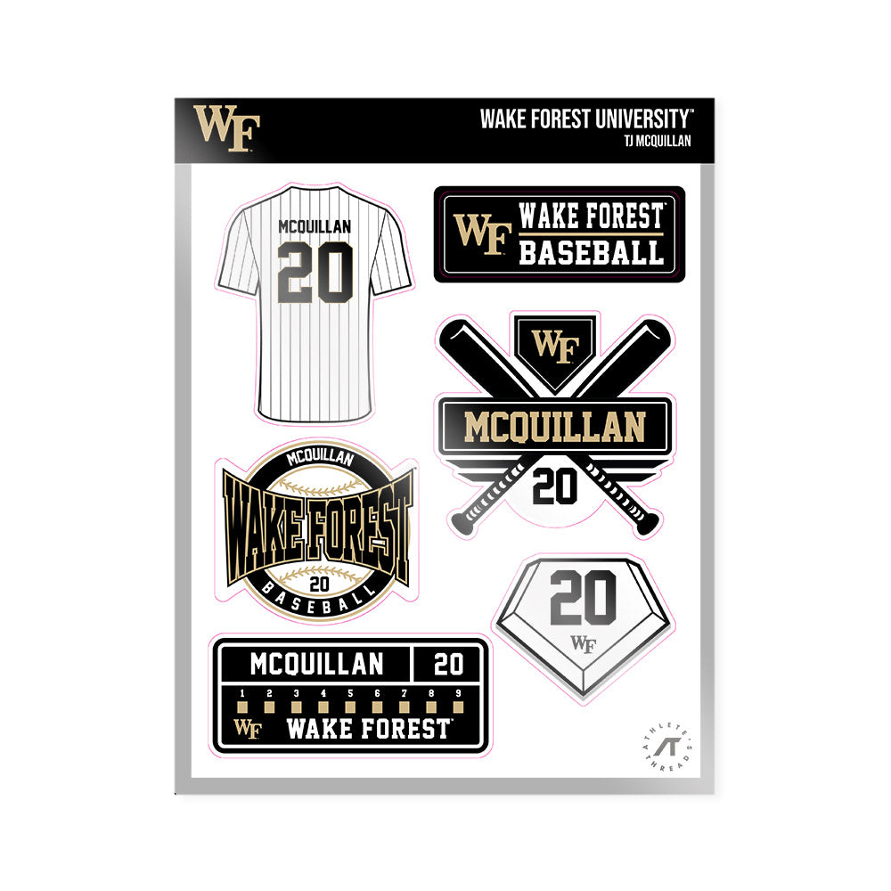 Wake Forest - NCAA Baseball : TJ McQuillan - Sticker Sheet-0