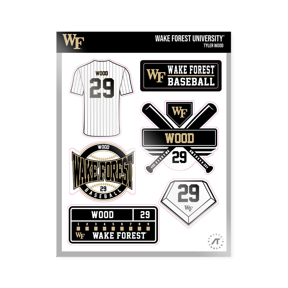 Wake Forest - NCAA Baseball : Tyler Wood - Sticker Sheet-0