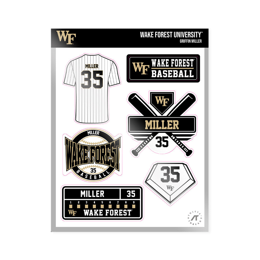 Wake Forest - NCAA Baseball : Griffin Miller - Sticker Sheet-0