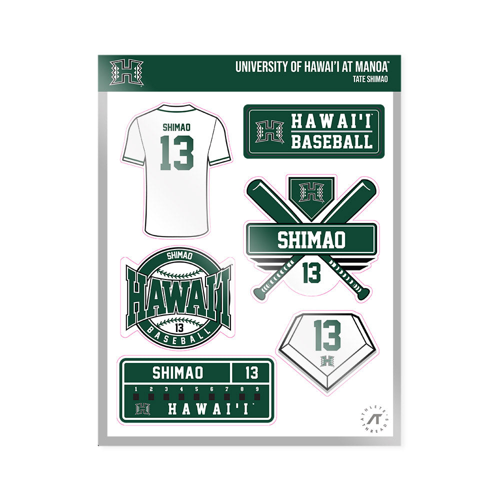 Hawaii - NCAA Baseball : Tate Shimao - Sticker Sheet-0