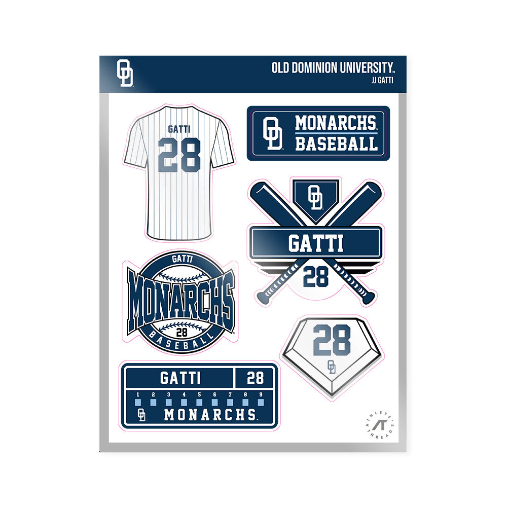 Old Dominion - NCAA Baseball : JJ Gatti - Sticker Sheet-0