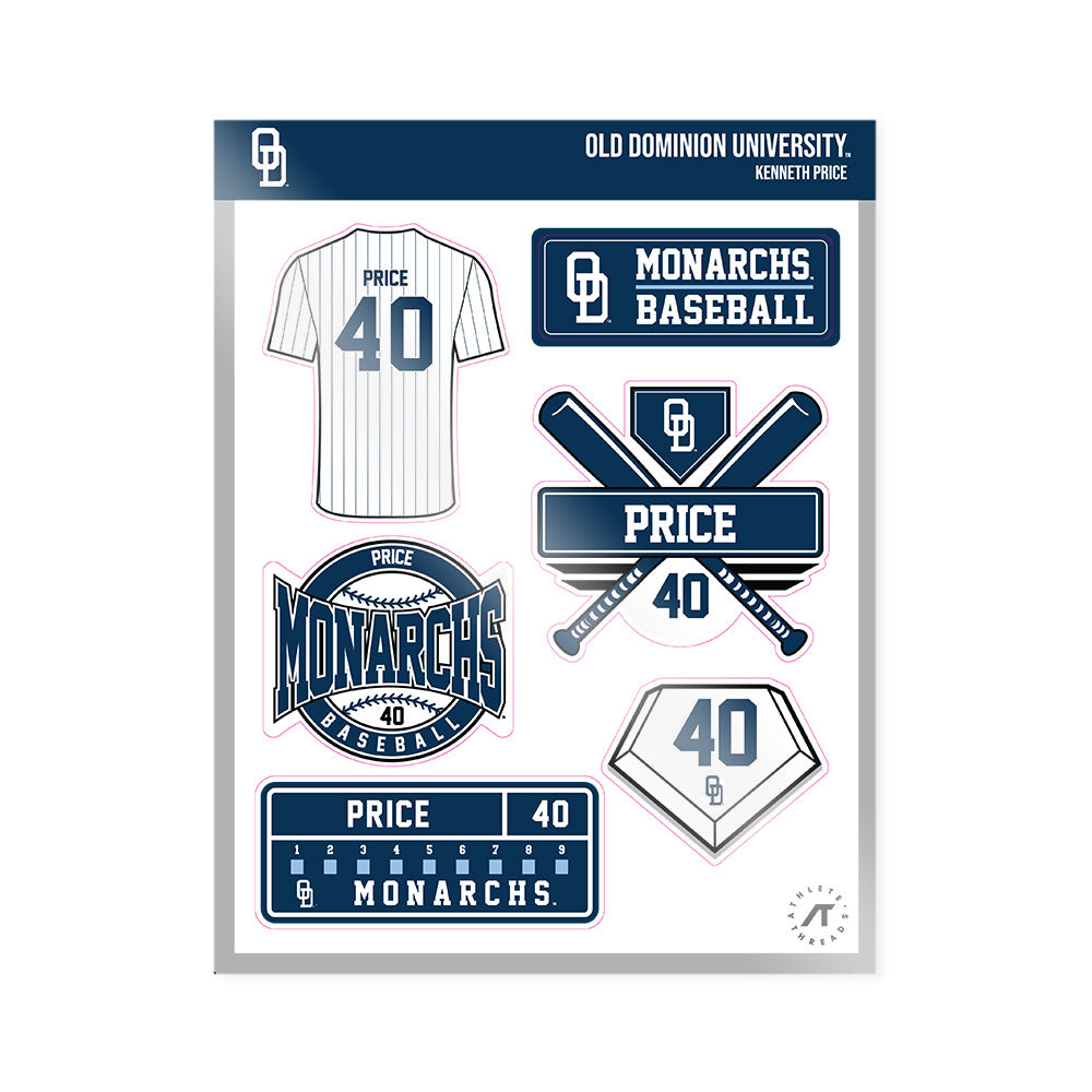Old Dominion - NCAA Baseball : Kenneth Price - Sticker Sheet-0