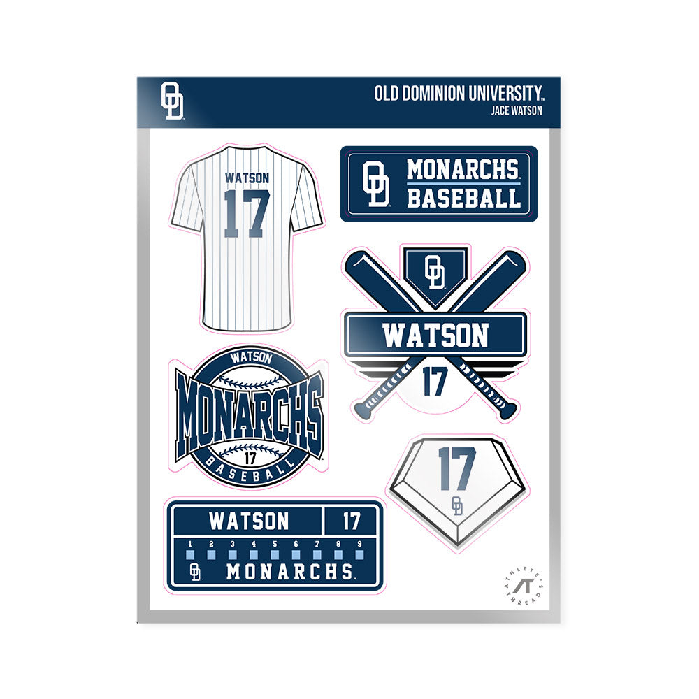 Old Dominion - NCAA Baseball : Jace Watson - Sticker Sheet-0