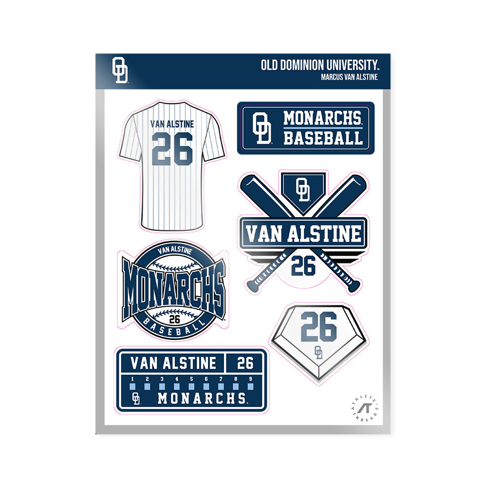 Old Dominion - NCAA Baseball : Marcus Van Alstine - Sticker Sheet-0
