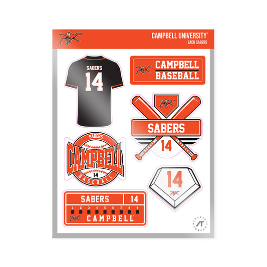 Campbell - NCAA Baseball : Zach Sabers - Sticker Sheet-0