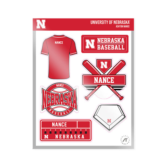 Nebraska - NCAA Baseball : Ashton Nance - Sticker Sheet-0