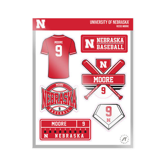 Nebraska - NCAA Baseball : Reese Moore - Sticker Sheet-0