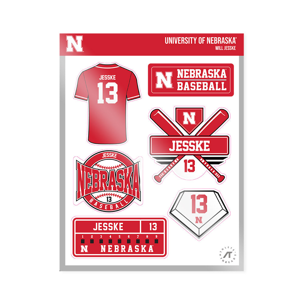 Nebraska - NCAA Baseball : Will Jesske - Sticker Sheet-0