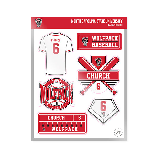 NC State - NCAA Baseball : Landon Church - Sticker Sheet-0