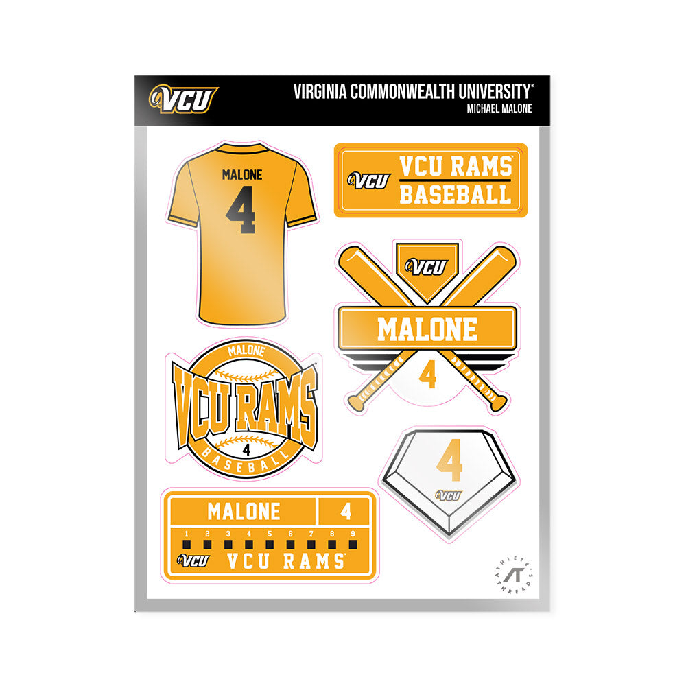 VCU - NCAA Baseball : Michael Malone - Sticker Sheet-0
