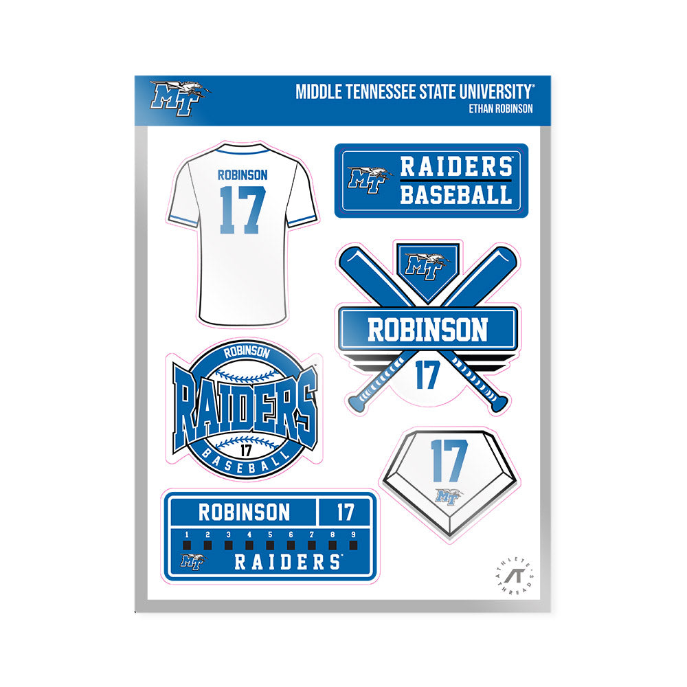 MTSU - NCAA Baseball : Ethan Robinson - Sticker Sheet-0
