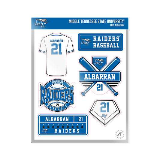 MTSU - NCAA Baseball : Abel Albarran - Sticker Sheet-0