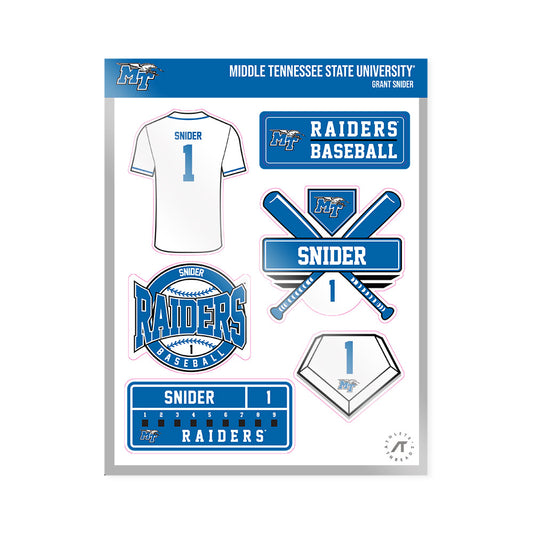 MTSU - NCAA Baseball : Grant Snider - Sticker Sheet-0