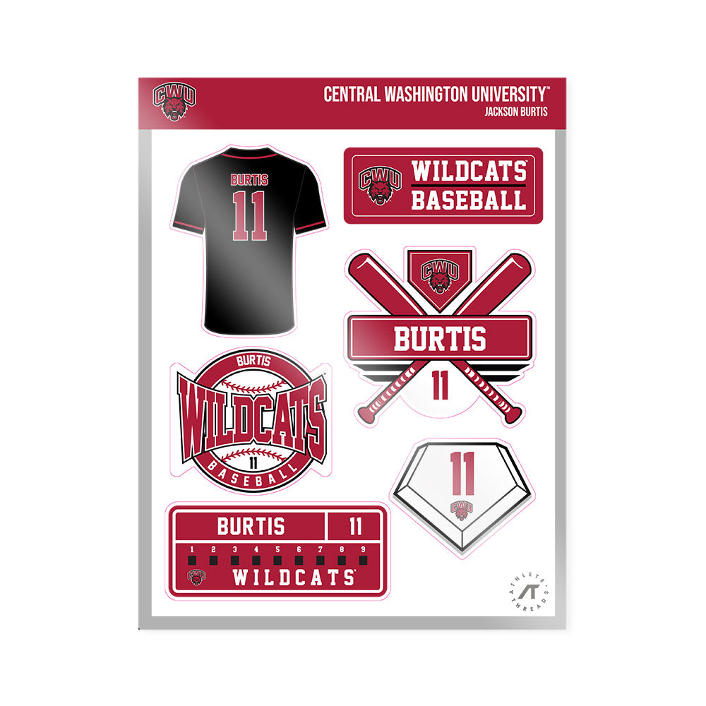 CWU - NCAA Baseball : Jackson Burtis - Sticker Sheet-0