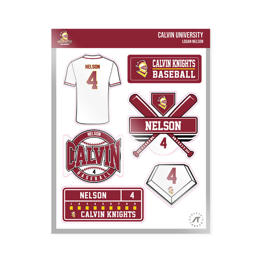 Calvin - NCAA Baseball : Logan Nelson - Sticker Sheet-0