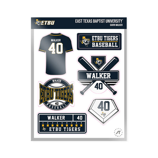 ETBU - NCAA Baseball : Gavin Walker - Sticker Sheet-0