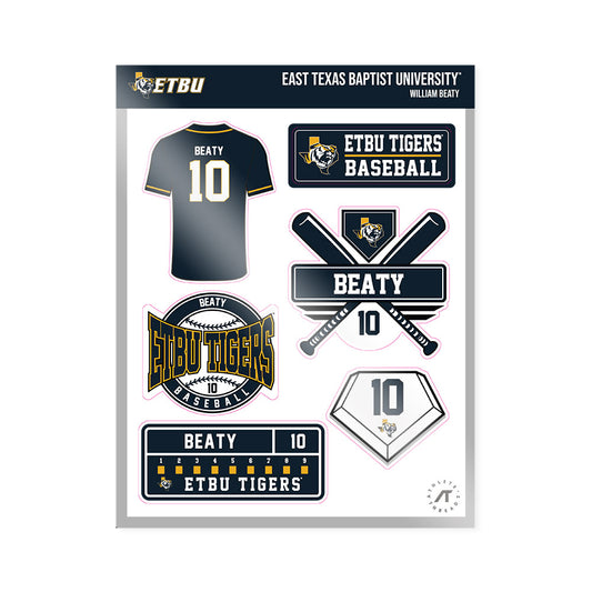 ETBU - NCAA Baseball : William Beaty - Sticker Sheet-0