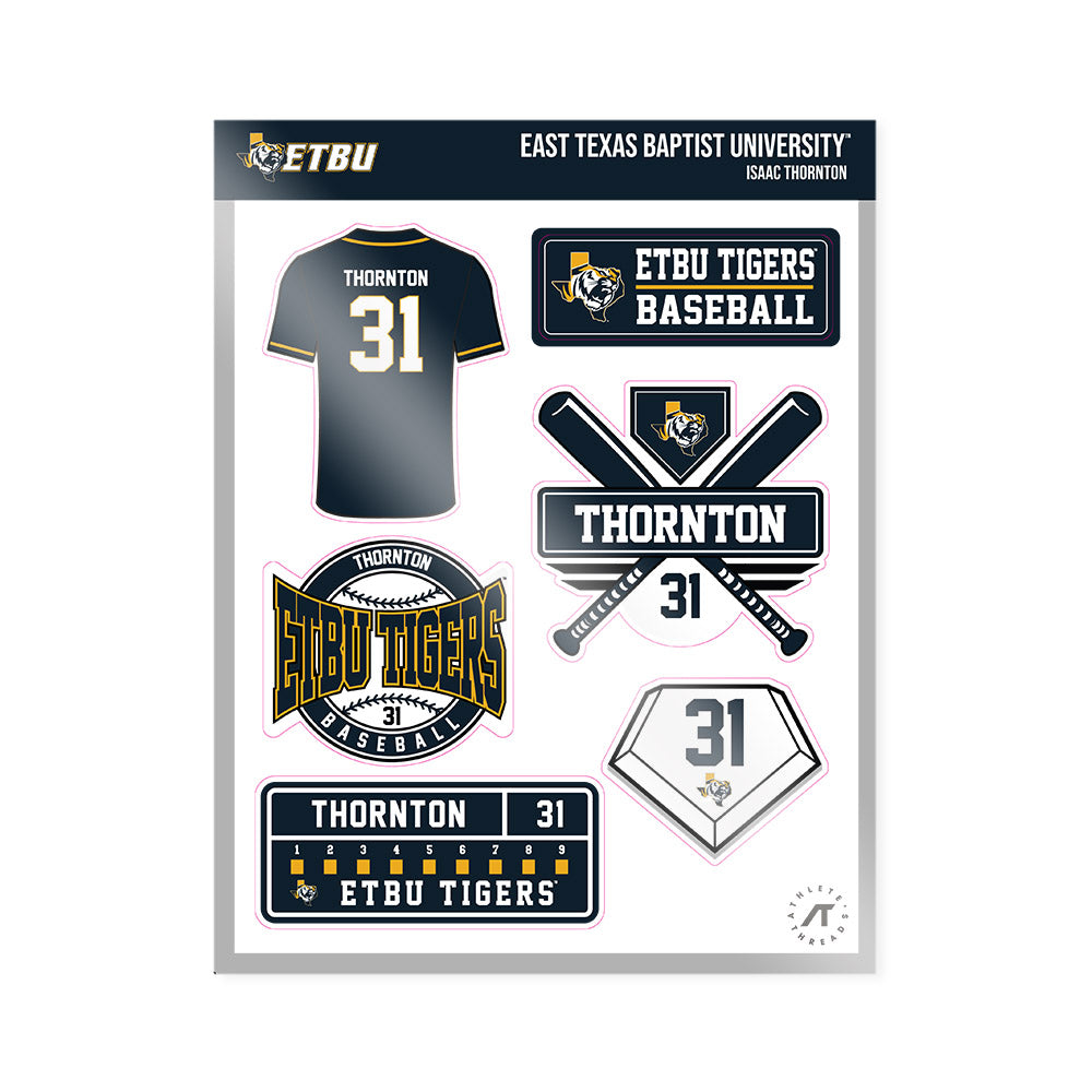 ETBU - NCAA Baseball : Isaac Thornton - Sticker Sheet-0