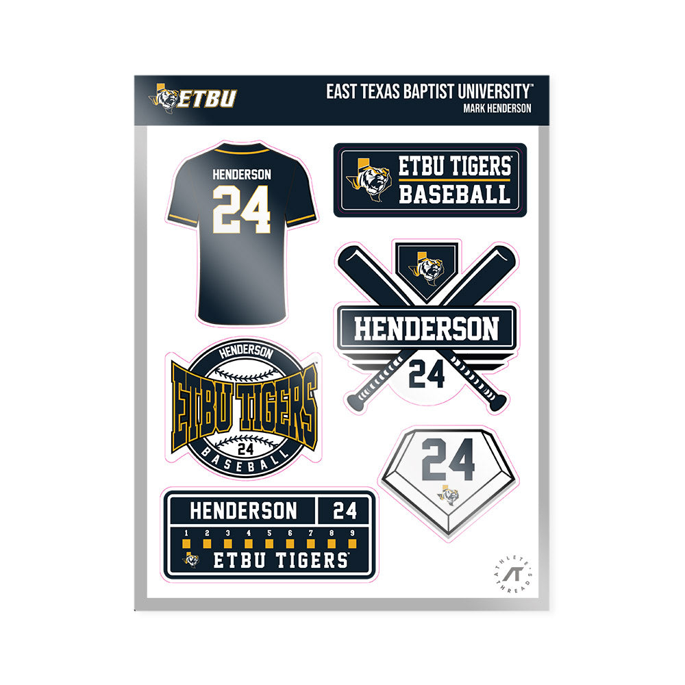 ETBU - NCAA Baseball : Mark Henderson - Sticker Sheet-0
